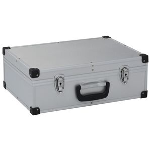 vidaXL Verkt&oslash;ykoffert 46x33x16 cm s&oslash;lv aluminium