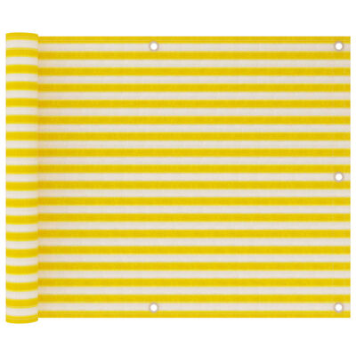 vidaXL Balkongskjerm gul og hvit 75x300 cm HDPE