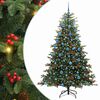 vidaXL Kunstig juletre med 300 LED gr&oslash;nn 180 cm PVC og Metall og Plast