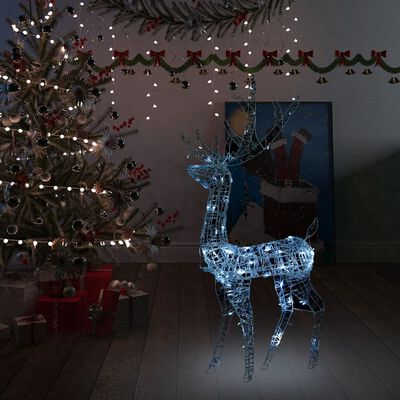 vidaXL Julereinsdyr dekorasjon akryl 140 LED 120 cm kaldhvitt