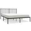 vidaXL Sengeramme i metall med sengegavl svart 150x200 cm