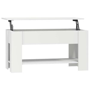 vidaXL Salongbord hvit 101x49x52 cm konstruert tre
