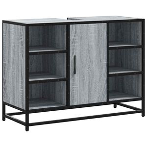 vidaXL Servantskap gr&aring; sonoma 80x33x60 cm konstruert tre