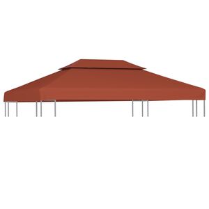 vidaXL Dobbel toppduk til paviljong 310 g/m&sup2; 4x3 m terrakotta