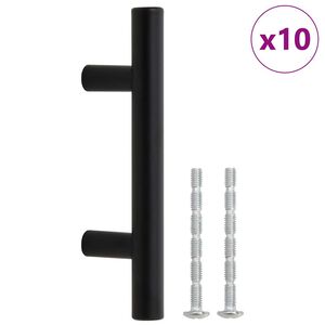vidaXL Skaph&aring;ndtak 10 stk svart 64 mm rustfritt st&aring;l