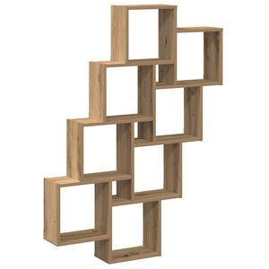 vidaXL Vegghylle kubeformet artisan eik 90x15x119,5 cm konstruert tre