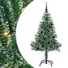 vidaXL Kunstig Julesekk Sn&oslash; Flocket med LED Lys Gr&oslash;nn og hvit 150 cm