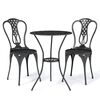 vidaXL Bistrosett 3 deler st&oslash;pt aluminium svart