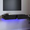 vidaXL TV-benk med LED-lys h&oslash;yglans svart 90x35x15,5 cm