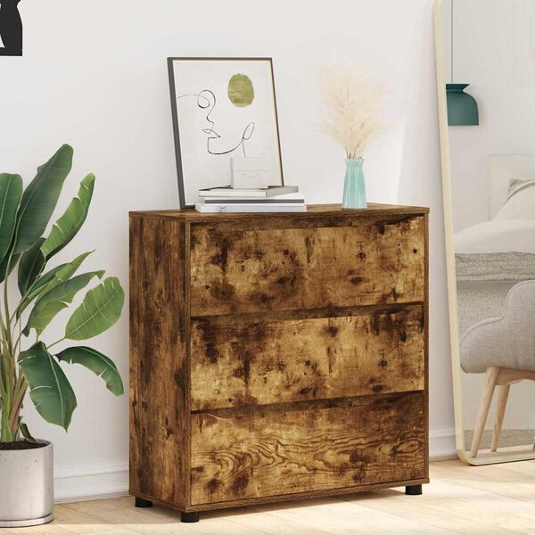 vidaXL Oppbevaringsskap R&oslash;kt eik 80 x 31 x 81 cm Konstruert tre