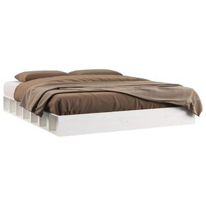 vidaXL Sengeramme hvit 200x200 cm heltre