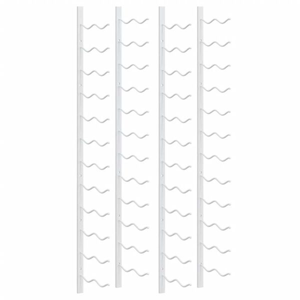 vidaXL Veggmontert vinstativ for 24 flasker 2 stk hvit jern