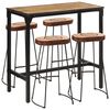 vidaXL Barsett 5 deler grov heltre mango og metall