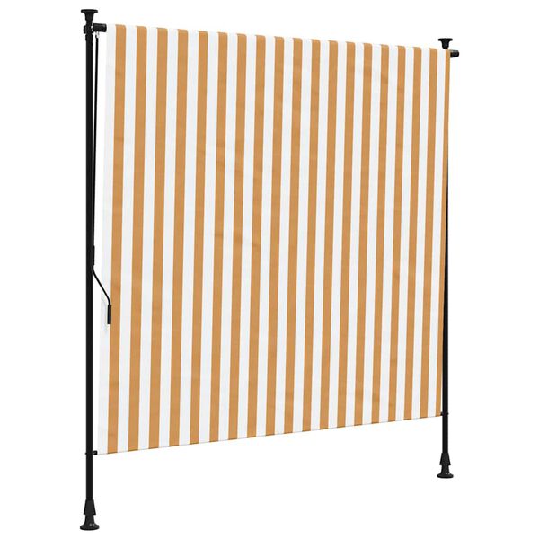 vidaXL Utend&oslash;rs rullegardin oransje og hvit 200x270 cm stoff og st&aring;l