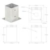 vidaXL Stolpeankere 4 stk galvanisert metall 101 mm