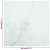 vidaXL Bordplate hvit 60x60 cm 6 mm herdet glass med marmor design