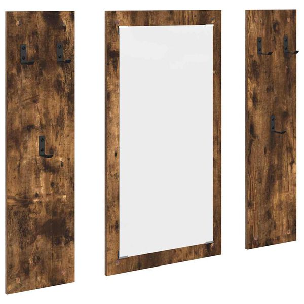 vidaXL Vegghengt kleshenger R&oslash;kt eik 96 x 1,5 x 90 cm Konstruert tre