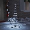 vidaXL LED juletre med 230 LED med stativ Kaldhvit 184.5 cm Metall