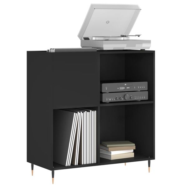 vidaXL Hifi-benk svart 84,5x38x89 cm konstruert tre