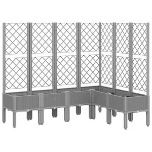 vidaXL Plantekasse med espalier lysegr&aring; 160x120x142 cm PP