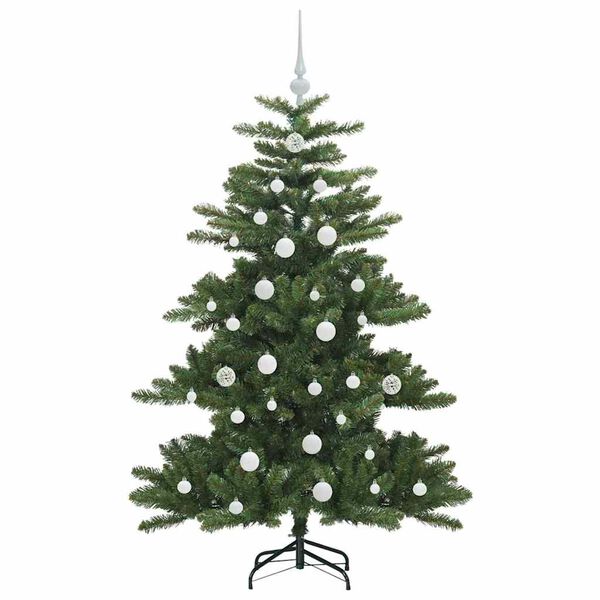 vidaXL Kunstig sammensatt juletre med 150 LED gr&oslash;nn 150 cm PVC og st&aring;l