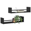 vidaXL Vegghylle 2 pcs Svart eik 60 x 16 x 14 cm Konstruert tre