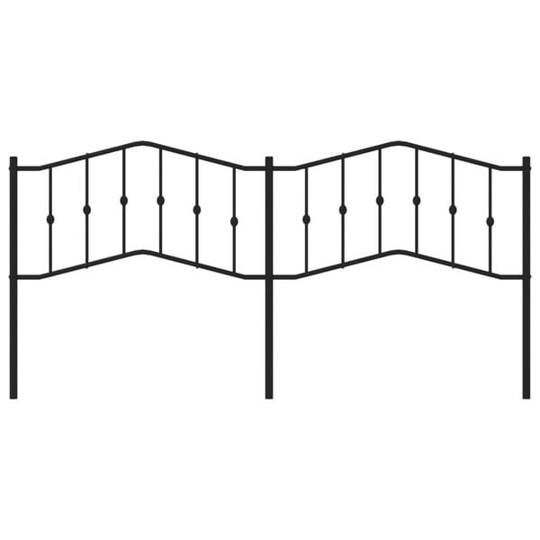 vidaXL Utskiftbar sengegavl i metall svart 200 cm