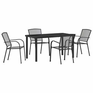 vidaXL Hage Spisegruppe 5 pcs Antrasitt Pulverlakkert st&aring;l