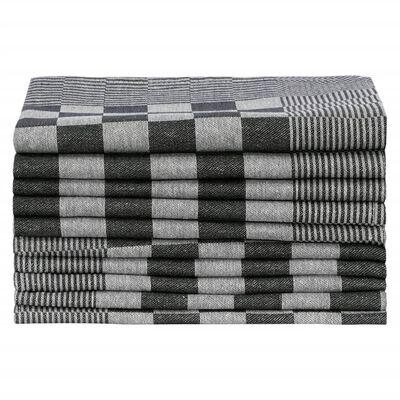 vidaXL Kjøkkenhåndklær 10 stk svart og hvit 50x70 cm bomull
