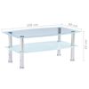 vidaXL Salongbord hvit 100x60x42 cm herdet glass