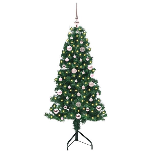 vidaXL Hj&oslash;rne Kunstig Jul Tre med 150 LED gr&oslash;nn 150 cm PVC og metall