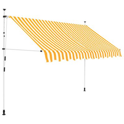 vidaXL Manuell uttrekkbar markise 250 cm oransje og hvite striper