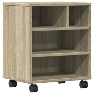 vidaXL Skriverstativ med hjul sonoma eik 41x32x48 cm