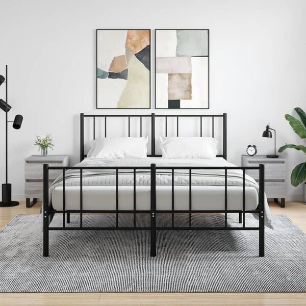 vidaXL Nattbord 2 stk gr&aring; sonoma 40x35x50 cm konstruert tre