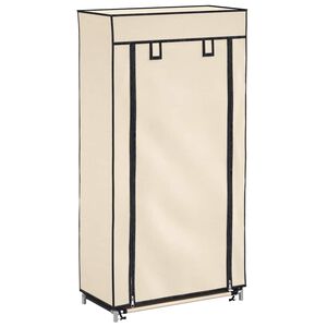 vidaXL Skoskap med trekk hvit 58x28x106 cm stoff