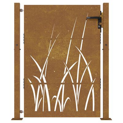 vidaXL Hageport 105x155 cm cortenstål gressdesign