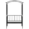 vidaXL Hagebue med benk svart 128x50x207 cm jern
