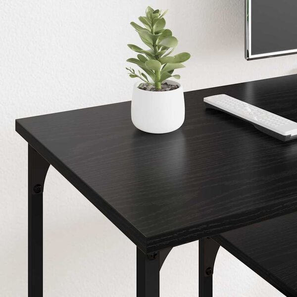 vidaXL TV-skap Svart Eik 102 x 35 x 45,5 cm Ingeni&oslash;rtre og jern