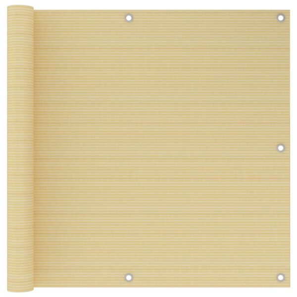 vidaXL Balkongskjerm beige 90x300 cm HDPE