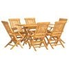 vidaXL Utend&oslash;rs spisestue 7 deler heltre teak