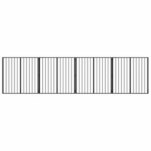 vidaXL Hundeluke 4 stk. Svart 100 x 100 cm Galvanisert st&aring;l