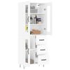 vidaXL Highboard h&oslash;yglans hvit 69,5x34x180 cm konstruert tre
