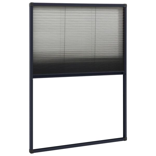 vidaXL Plissert insektskjerm for vindu aluminium antrasitt 80x120 cm