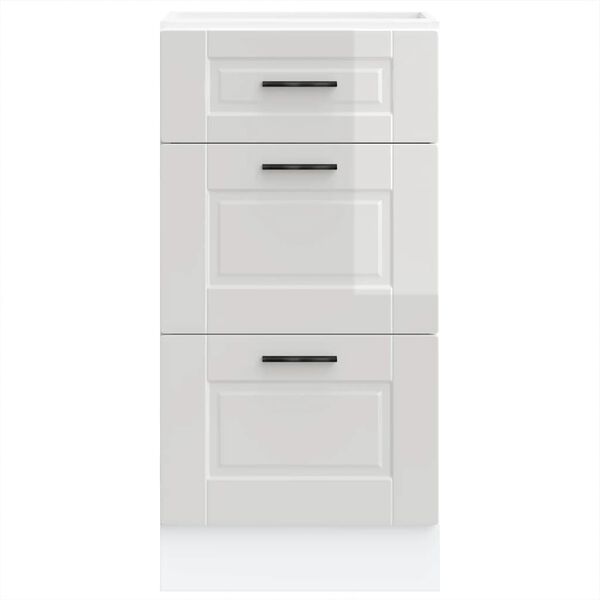 vidaXL Kjøkkenskap «Porto» høyglans hvit konstruert tre