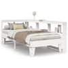 vidaXL Seng med bokhylle uten madrass hvit 90x200 cm heltre furu