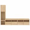 vidaXL Vegghengte TV-enheter med LED 4 deler sonoma eik konstruert tre