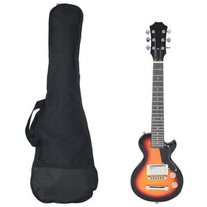 vidaXL Elektrisk gitar for barn med veske brun og svart 3/4 30"