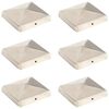 vidaXL Gjerdestolpehatter pyramide 6 stk rustfritt st&aring;l 101x101 mm