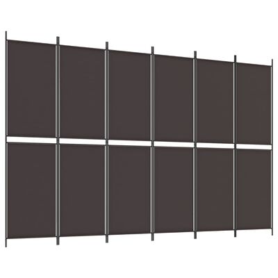 vidaXL Romdeler 6 paneler brun 300x200 cm stoff