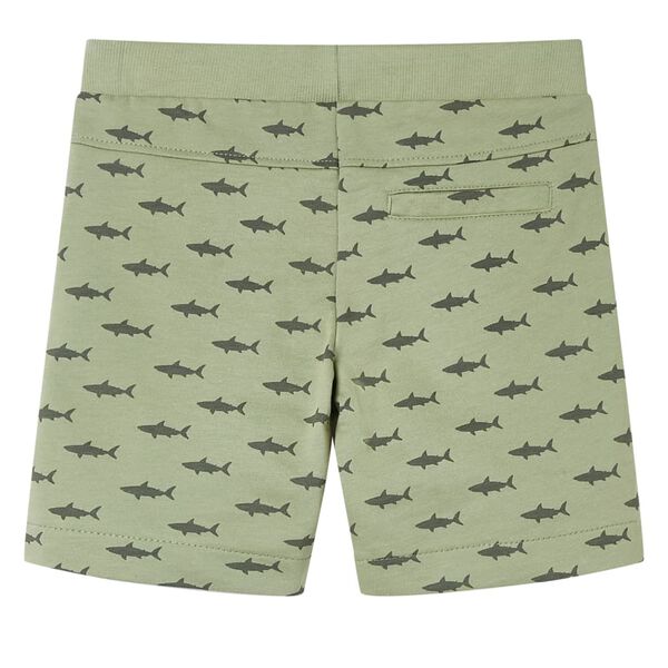 Barneshorts med snor lysekaki 128